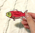 salmon sticker x3
