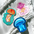 jellyfish sticker bundle (x3 stickers)