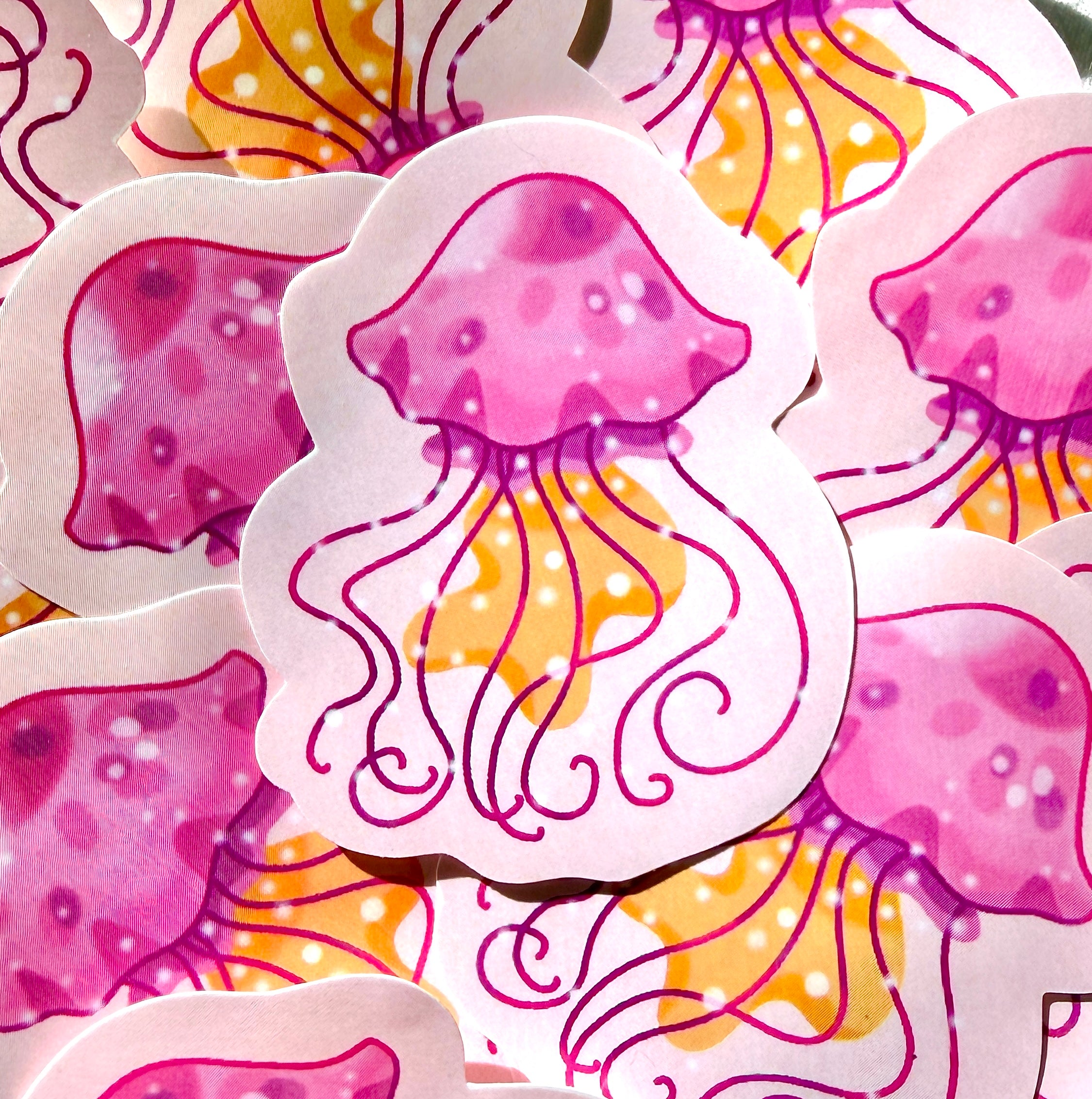 jellyfish sticker bundle (x3 stickers)