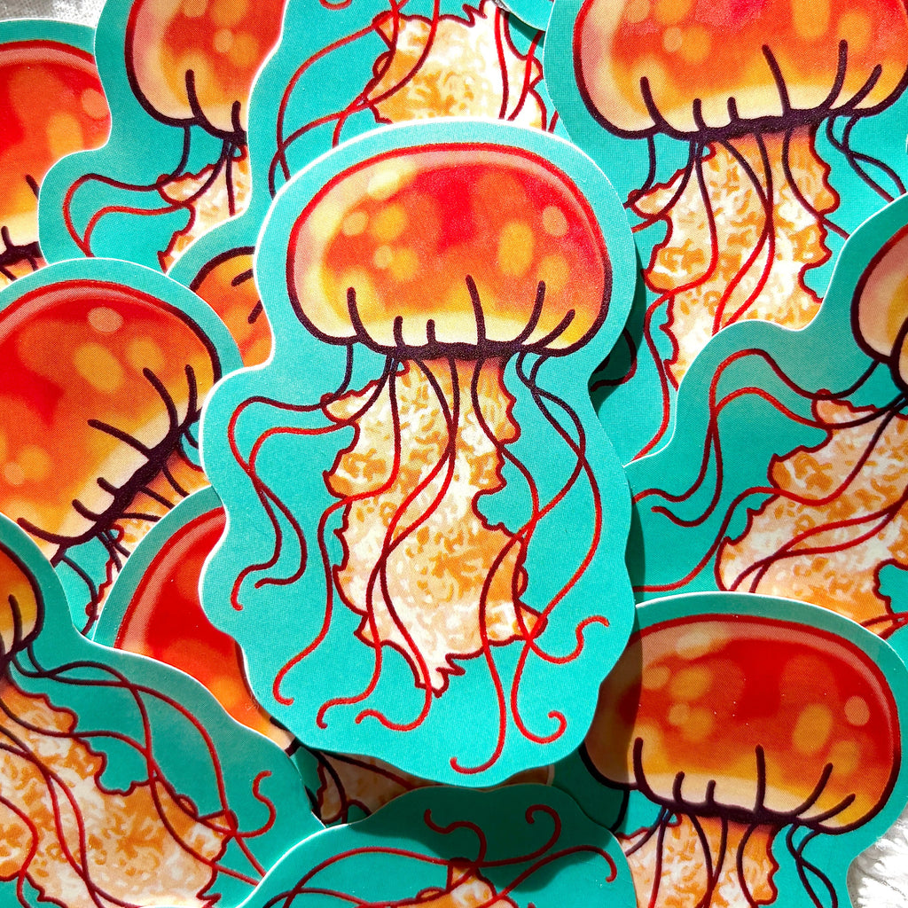 jellyfish sticker bundle (x3 stickers)
